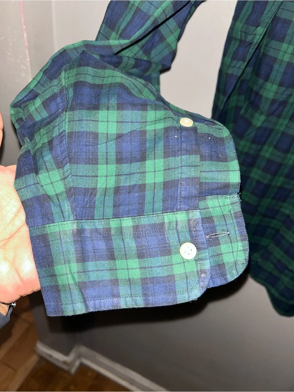 Polo Ralph Lauren Shirt - green/blue plaid 100% cotton long sleeve button up